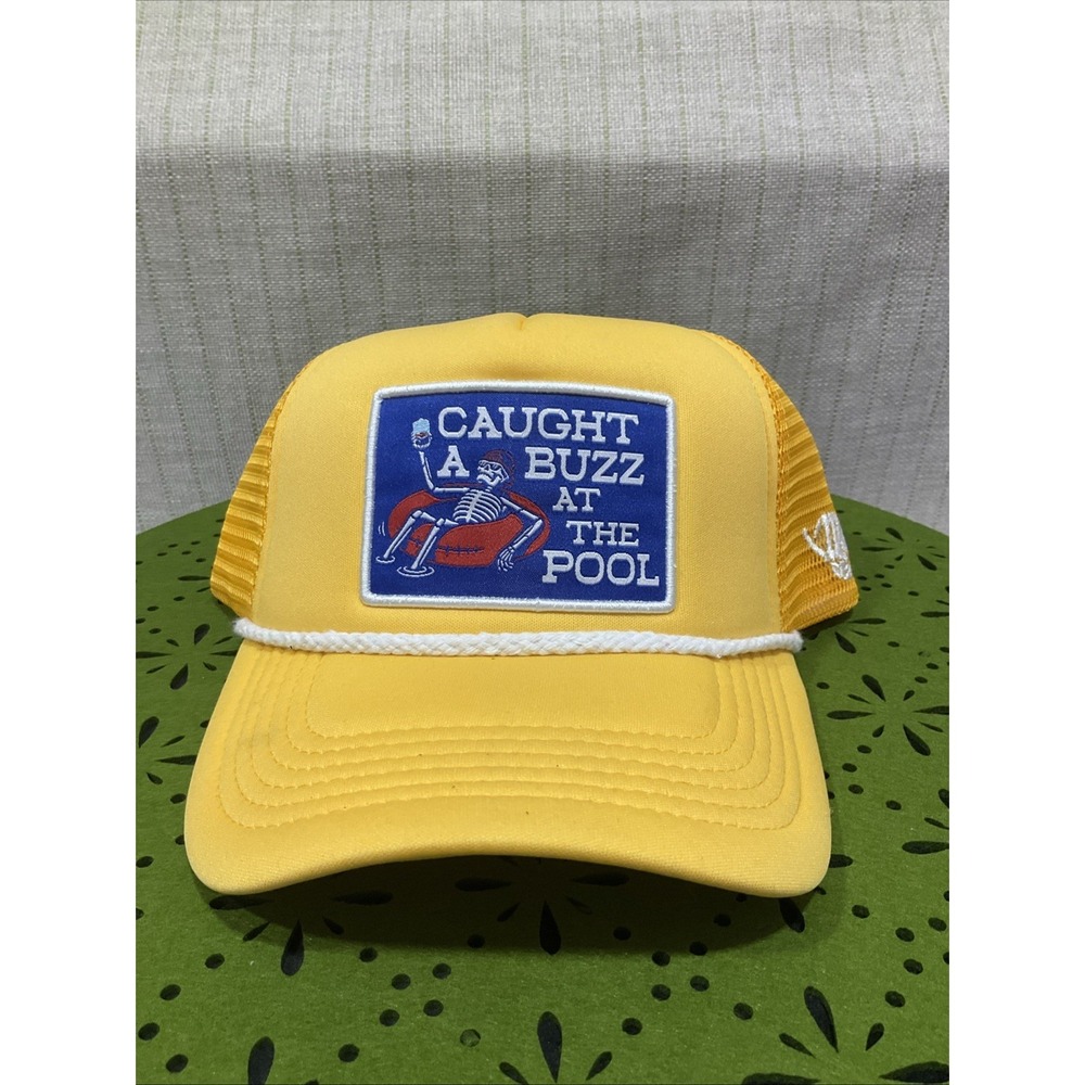Stay Country Caught A Buzz At The Pool Trucker Hat Yellow